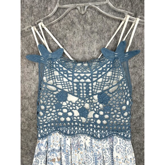 Chelsea & Violet Floral Boho Knit Crochet Dress Girls Large Cottagecore - Picture 2 of 8